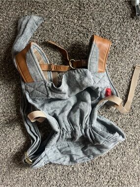 Sakura Bloom Linen Scout Carrier with Leather Trim